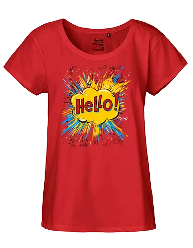 Hello! - typography, comics style, hello, cool, vintage, retro - Fairtrade Girl Shirt