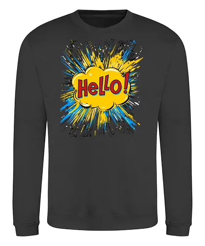 Hello! - typography, comics style, hello, cool, vintage, retro - Sweatshirt