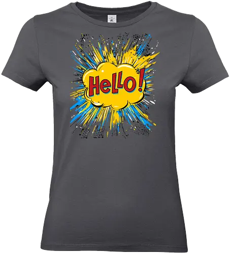 Hello! - typography, comics style, hello, cool, vintage, retro - Standard T-Shirt (Women)