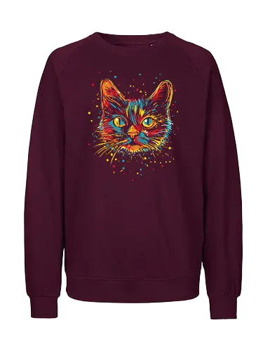 psychedelicat - cat, kitty, catnip, psychedelic, animals - Fairtrade Sweatshirt