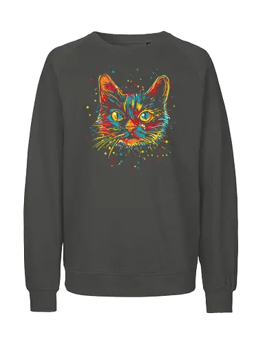 psychedelicat - cat, kitty, catnip, psychedelic, animals - Fairtrade Sweatshirt