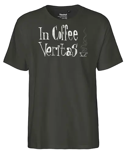 In coffee veritas - coffee, drinks, typography - Fairtrade T-Shirt