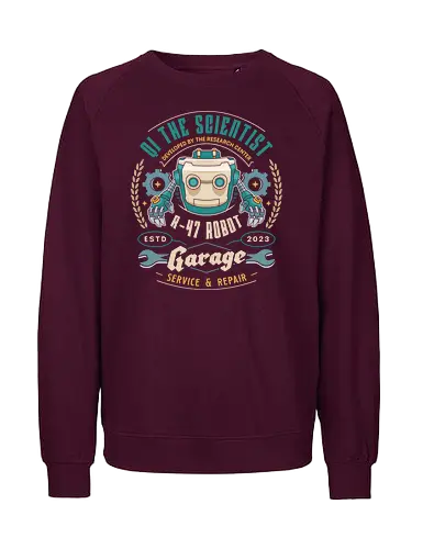 Qi R 47 Garage Emblem - my time at sandrock, my time at portia, my time at evershine, indie game, gaming, gamer, video games, fang, farming simulator, rpg, adventure, harvest, sand, wild yakmel, hazardous ruins - Fairtrade Sweatshirt