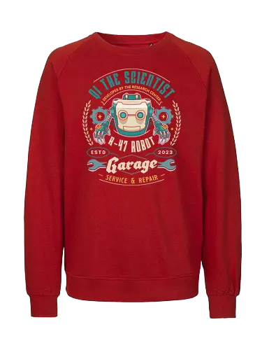 Qi R 47 Garage Emblem - my time at sandrock, my time at portia, my time at evershine, indie game, gaming, gamer, video games, fang, farming simulator, rpg, adventure, harvest, sand, wild yakmel, hazardous ruins - Fairtrade Sweatshirt