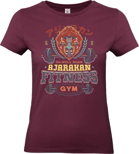 Ajarakan Fitness Emblem - pukei pukei, monster, monster world, gamer, gaming, video games, iceborne, palico, wyvern, felyne, monster rise, monster wilds, paolumu, hunter, fitness, gym - Standard T-Shirt (Women)
