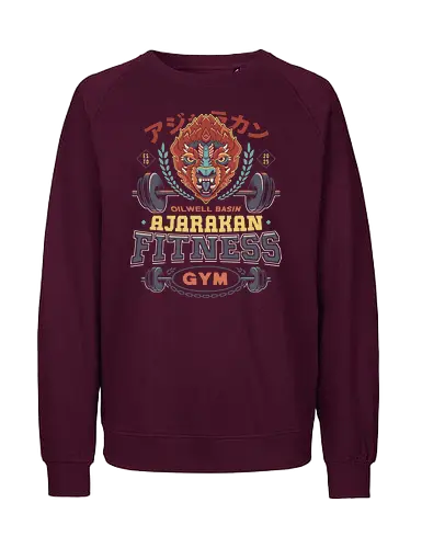 Ajarakan Fitness Emblem - pukei pukei, monster, monster world, gamer, gaming, video games, iceborne, palico, wyvern, felyne, monster rise, monster wilds, paolumu, hunter, fitness, gym - Fairtrade Sweatshirt