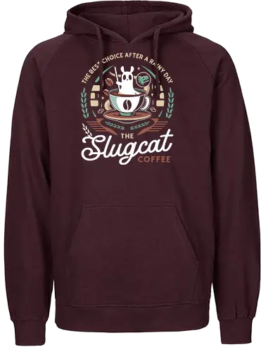 Slugcat Coffee Emblem - slugcat, rain world, rainworld, slugcats, slug cat, lizard, gaming, video game, gamer, gamers, game, coffee - Fairtrade Hoodie