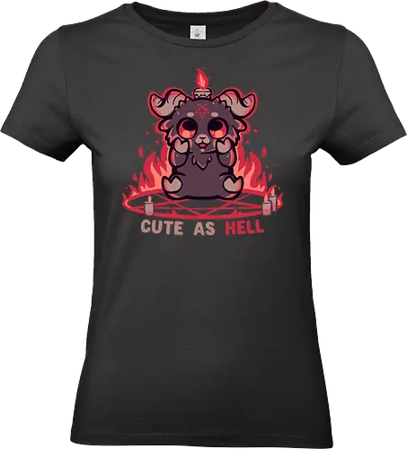 Feeling Cute as Hell - Baphomet, süßer Baphomet, Kawaii Gothic, okkulte Ästhetik, schwarzer Humor, Gothic Chibi, hexenhaft, alternativ, Flammen, Feuer, Pastell Gothic, satanisch aber süß, lustiger Dämon, Ziege, böse Ziege - Standard T-Shirt (Women)