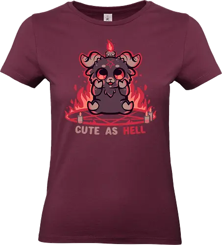 Feeling Cute as Hell - Baphomet, süßer Baphomet, Kawaii Gothic, okkulte Ästhetik, schwarzer Humor, Gothic Chibi, hexenhaft, alternativ, Flammen, Feuer, Pastell Gothic, satanisch aber süß, lustiger Dämon, Ziege, böse Ziege - Standard T-Shirt (Women)