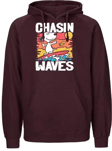 Beagle Summer Surf - Summertime, Summer, Wave, Pet, Dog, Beagle, Beach, Adventure, Classic, Vintage, Retro, Cartoon, Surfing, Surf, Sun, Sunny - Fairtrade Hoodie