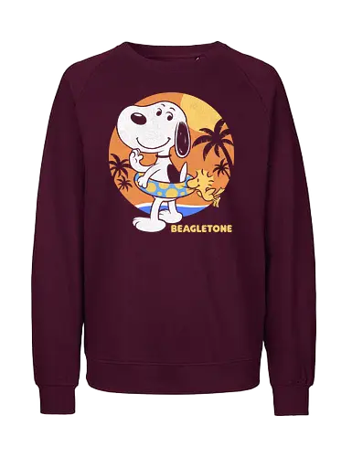 Beagle Sun Block - Summertime, Summer, Wave, Beagle, Beach, Adventure, Classic, Vintage, Retro, Cartoon, Surfing, Surf, Sun, Sunny, Pet, Dog - Fairtrade Sweatshirt