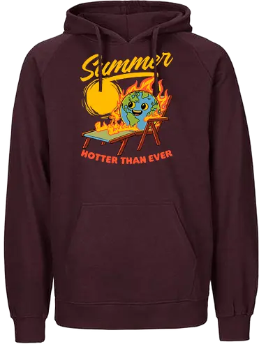 Summer Burn Earth - Hot, Sun, Fire, Earth Day, Earth, Planet, Save The Planet, Surfing, Surf, Beach, Apocalypse, Burning, Sunny, Summer, Global Warming - Fairtrade Hoodie