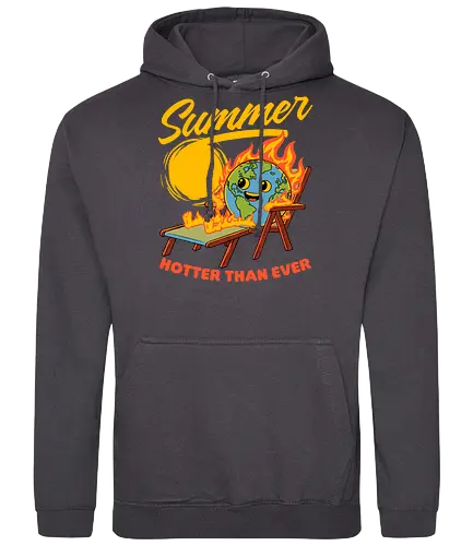 Summer Burn Earth - Hot, Sun, Fire, Earth Day, Earth, Planet, Save The Planet, Surfing, Surf, Beach, Apocalypse, Burning, Sunny, Summer, Global Warming - Standard Hoodie