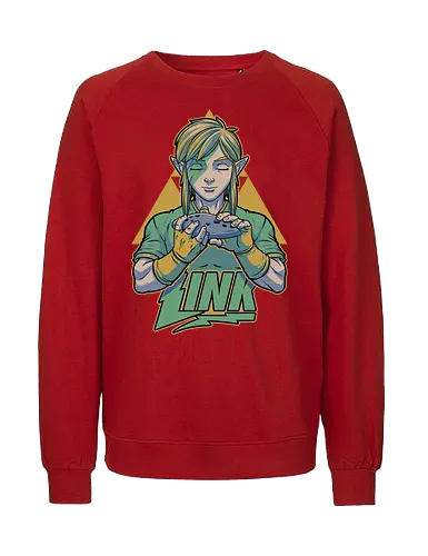 Glam Rock Elf - video game, rpg, fantasy adventure, elf, classic, music, rock and roll, ocarina - Fairtrade Sweatshirt
