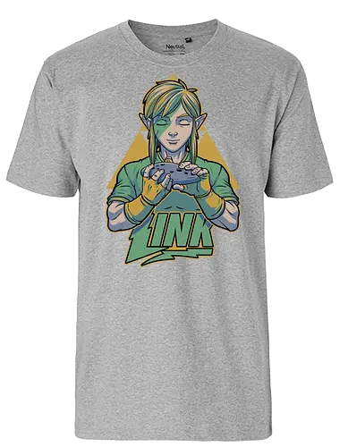 Glam Rock Elf - video game, rpg, fantasy adventure, elf, classic, music, rock and roll, ocarina - Fairtrade T-Shirt