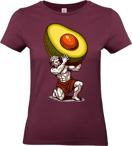 Avocado Atlas - Atlas, Avocado, Essen, lustig, lustige Avocado, Geek, griechisch, griechische Mythologie, lm2kone, griechische Statue, Humor, Old School, Pop-Art, Vintage - Standard T-Shirt (Women)