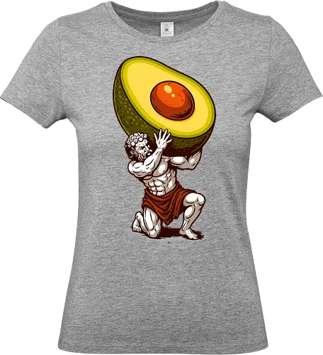 Avocado Atlas - Atlas, Avocado, Essen, lustig, lustige Avocado, Geek, griechisch, griechische Mythologie, lm2kone, griechische Statue, Humor, Old School, Pop-Art, Vintage - Standard T-Shirt (Women)