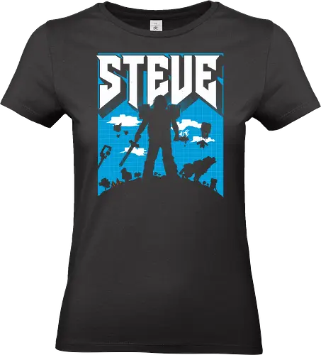 Steve Slayer - doom, slayer, steve, Steves Lava Chicken, lava chicken, hot, spicy, miners, steve, jack black, chicken jockey - Standard T-Shirt (Women)