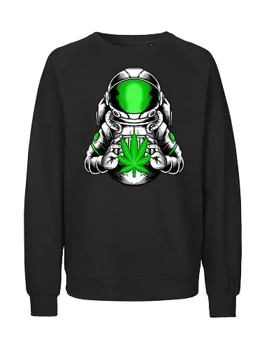 little hope  - cannabis, astronaut, hope, 420, space, galactic, galaxy, cool, leaf, nature - Fairtrade Sweatshirt