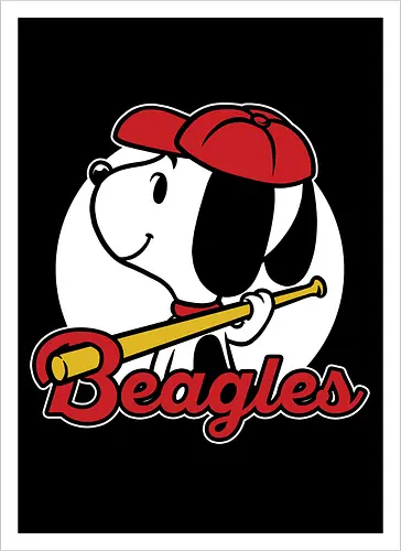 Comic Beagle Baseball 