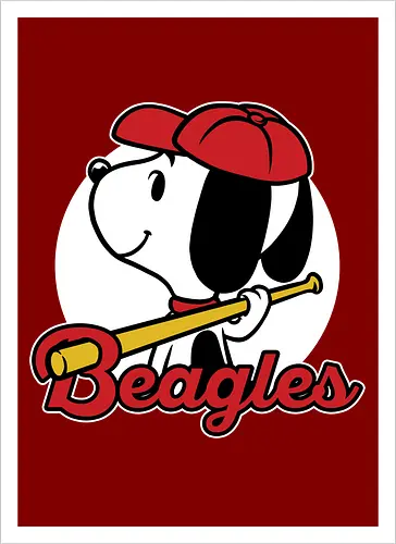 Comic Beagle Baseball 