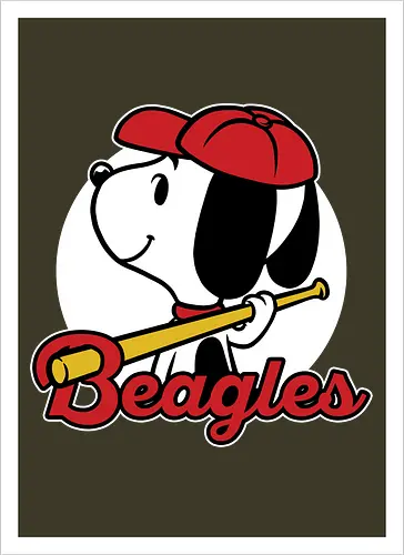 Comic Beagle Baseball 