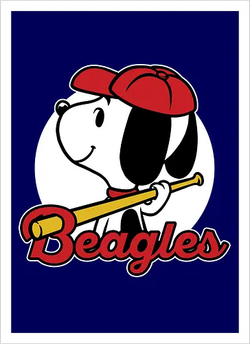 Comic Beagle Baseball 