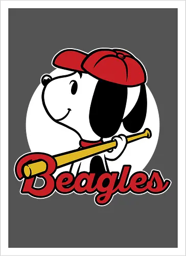 Comic Beagle Baseball 