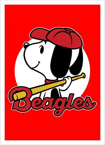 Comic Beagle Baseball 