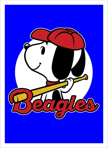 Comic Beagle Baseball 