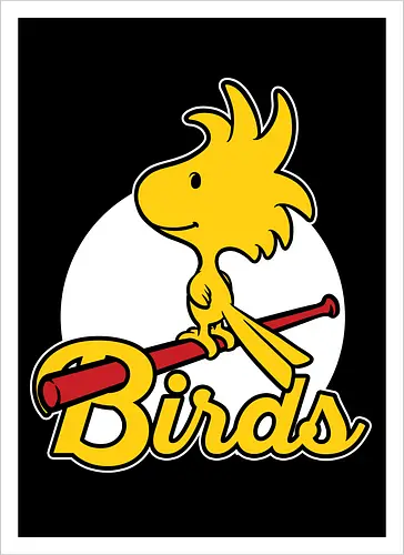 Comic Yellow Bird Baseball 