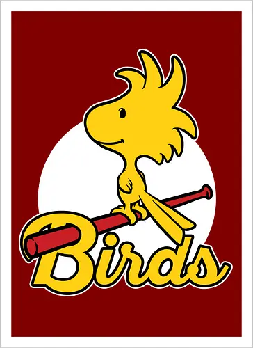 Comic Yellow Bird Baseball 