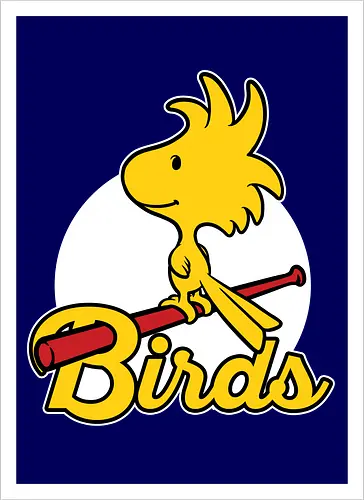 Comic Yellow Bird Baseball 