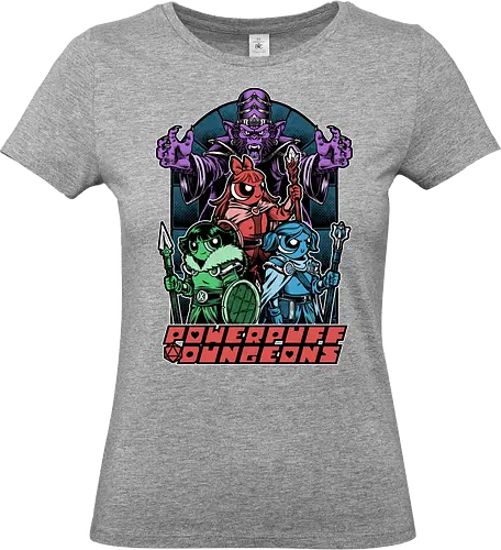 Power Girls Dungeons - rpg, Pen and Paper, d20, Pen and paper, dungeon master, role-playing game, tabletop, game master, cartoon, monkey, Retro Vintage, Retro, Vintage, Tv Show, Animated, Funny, Mashup - Standard T-Shirt (Women)