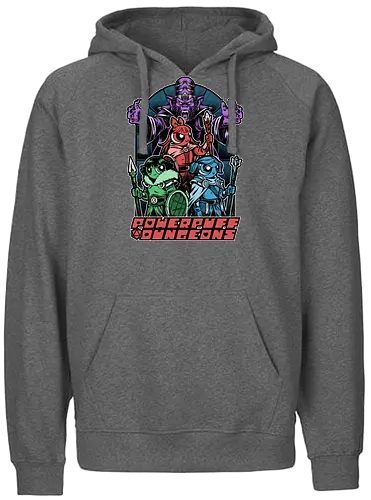Power Girls Dungeons - rpg, Pen and Paper, d20, Pen and paper, dungeon master, role-playing game, tabletop, game master, cartoon, monkey, Retro Vintage, Retro, Vintage, Tv Show, Animated, Funny, Mashup - Fairtrade Hoodie