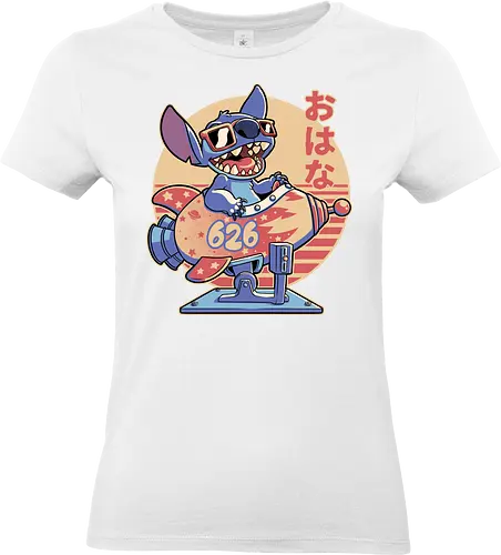 Experiment Alien Spaceship - movie, Animation, Animated, Toy, Cute, Pet, Dog, Classic Animation, Classic, Extraterrestrial, Alien, Experimental, Experiment, Friend, Friendship, Space, Spaceship - Standard T-Shirt (Women)