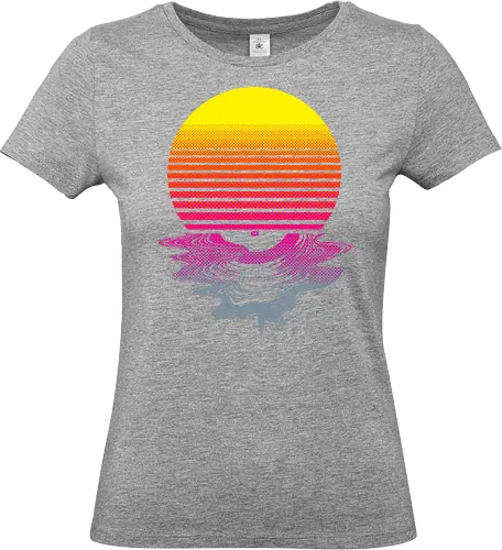 Vinyl Sunset - melting, hot, retrowave, record, vinyl, lp, summer, retro, vintage, melt, sun, sunset, 1980s, 80s - Standard T-Shirt (Women)