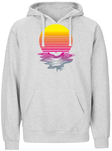 Vinyl Sunset - melting, hot, retrowave, record, vinyl, lp, summer, retro, vintage, melt, sun, sunset, 1980s, 80s - Fairtrade Hoodie