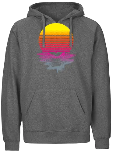 Vinyl Sunset - melting, hot, retrowave, record, vinyl, lp, summer, retro, vintage, melt, sun, sunset, 1980s, 80s - Fairtrade Hoodie