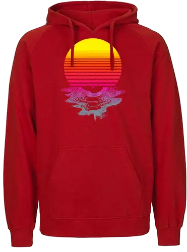 Vinyl Sunset - melting, hot, retrowave, record, vinyl, lp, summer, retro, vintage, melt, sun, sunset, 1980s, 80s - Fairtrade Hoodie