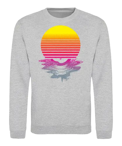 Vinyl Sunset - melting, hot, retrowave, record, vinyl, lp, summer, retro, vintage, melt, sun, sunset, 1980s, 80s - Sweatshirt
