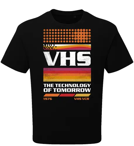 VHS Tech - VHS Tech, vhs, video tape, cassette, old tech, retro, vintage, video player - Oversize T-Shirt
