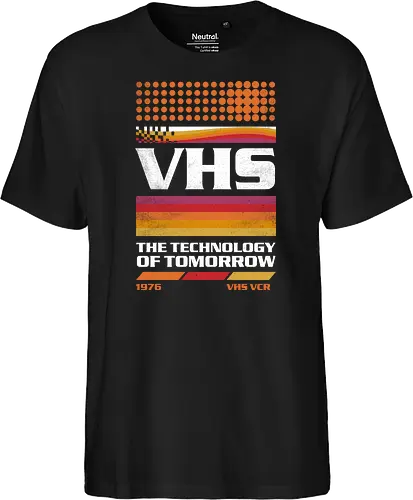 VHS Tech - VHS Tech, vhs, video tape, cassette, old tech, retro, vintage, video player - Fairtrade T-Shirt