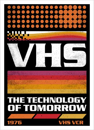 VHS Tech - VHS Tech, vhs, video tape, cassette, old tech, retro, vintage, video player - Artprint