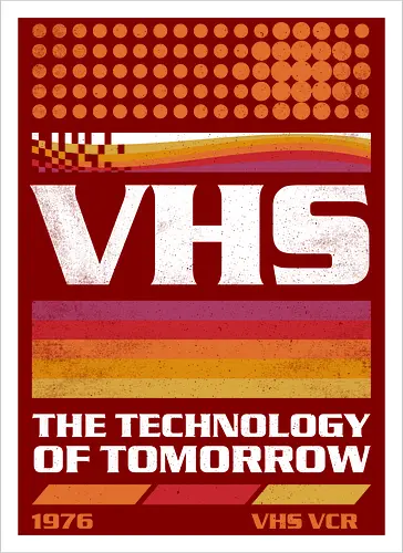VHS Tech - VHS Tech, vhs, video tape, cassette, old tech, retro, vintage, video player - Artprint