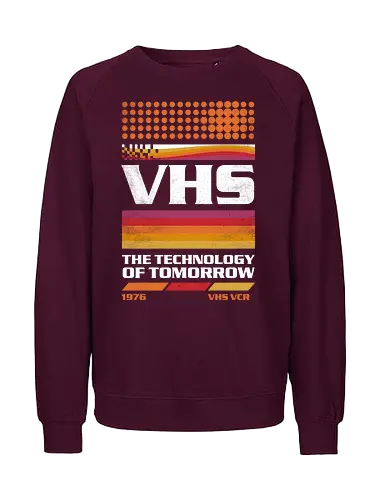 VHS Tech - VHS Tech, vhs, video tape, cassette, old tech, retro, vintage, video player - Fairtrade Sweatshirt