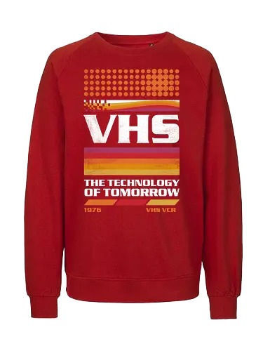 VHS Tech - VHS Tech, vhs, video tape, cassette, old tech, retro, vintage, video player - Fairtrade Sweatshirt