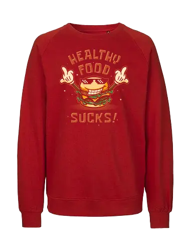 Fucking Burger - burger, fast food, eat trash, no diet, vintage, flat design, typography, lettering, junk food, foodies, self love, be yourself, cheese burger, hamburger, health, workout, retro, graphic design - Fairtrade Sweatshirt