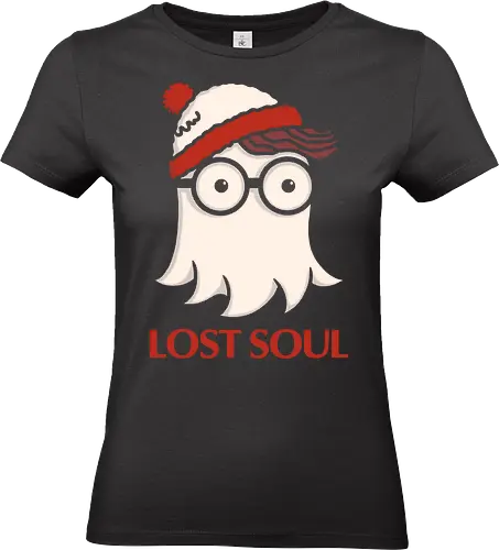 Lost Soul - sarcasm, 80s, cute, emotional, existentialism, funny, geek, ghost, halloween, humor, introvert, lost soul, nostalgia, retro, spirit - Standard T-Shirt (Women)