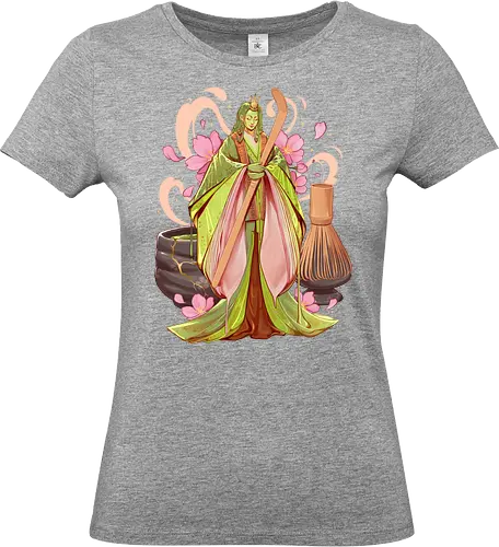 Matcha - tee, matcha, grüner tee, grüntee, slime girl, character, kimono, junihitoe - Standard T-Shirt (Women)